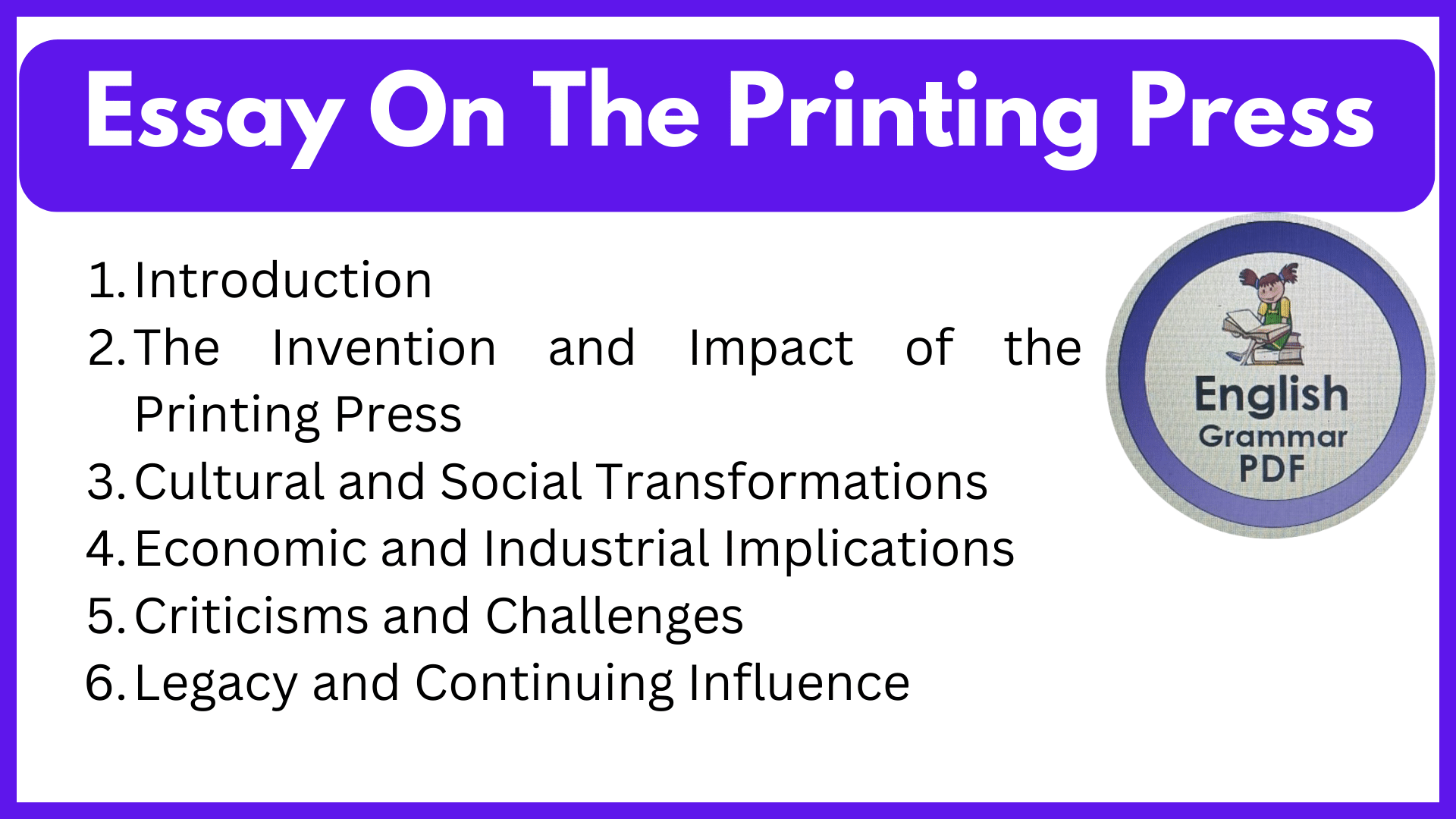 Essay On The Printing Press