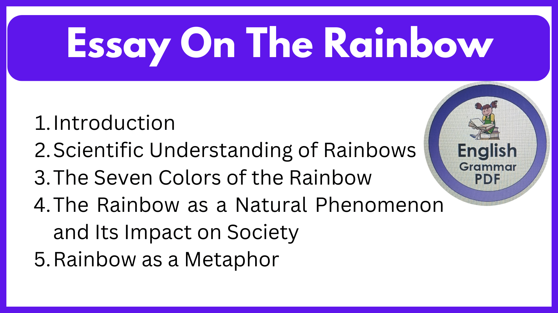 Essay On The Rainbow