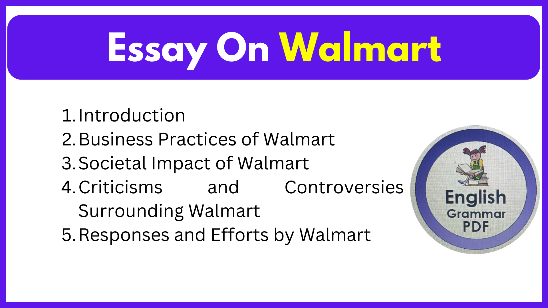 Essay On Walmart