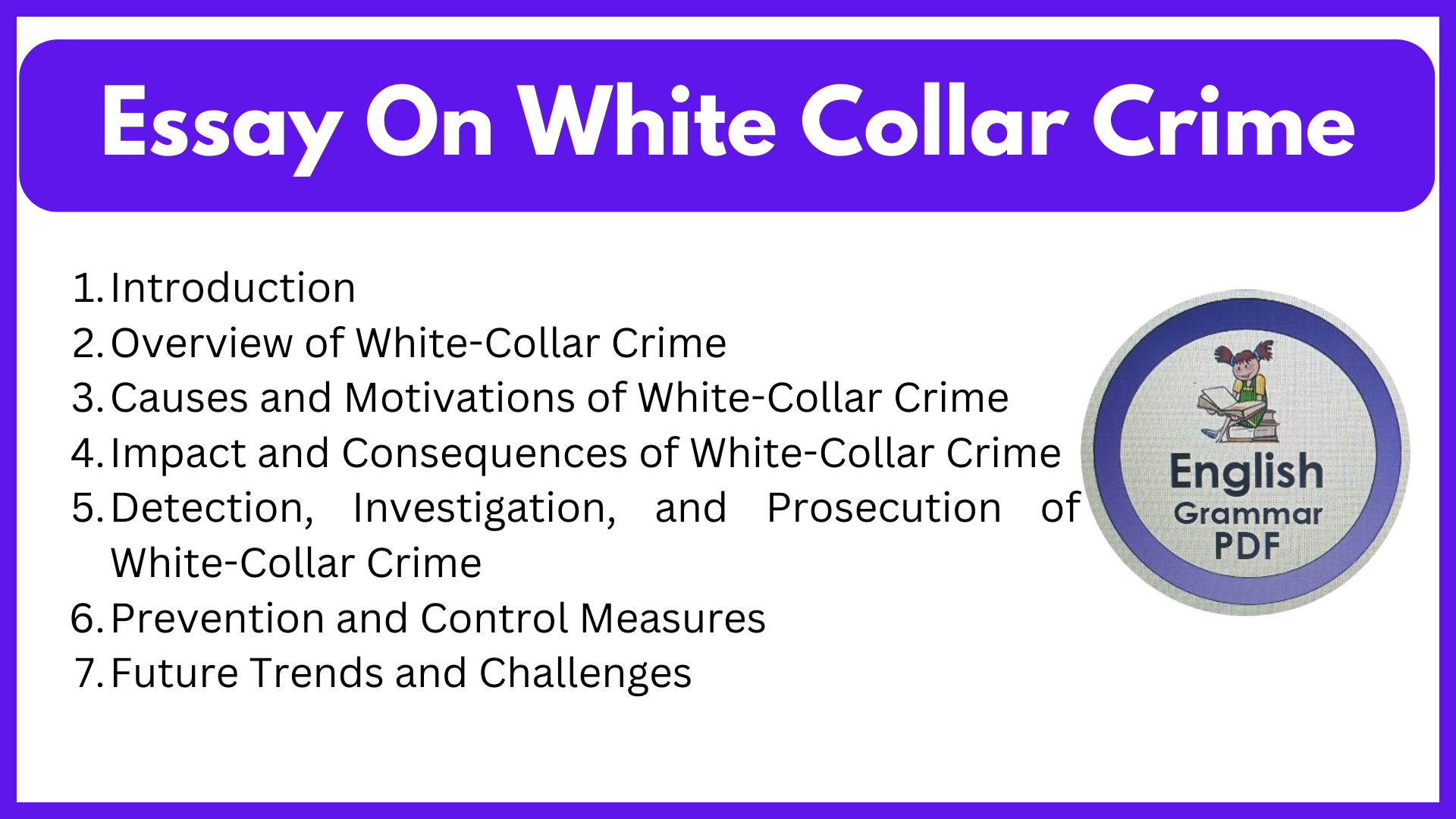 Essay On White Collar Crime