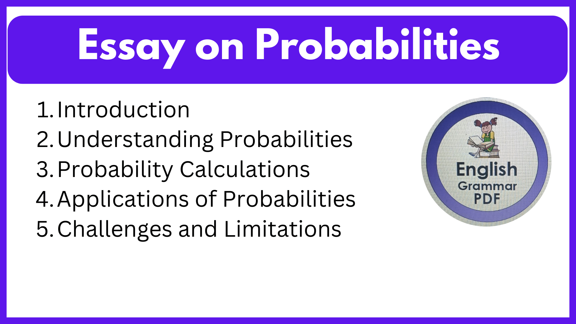 Essay on Probabilities