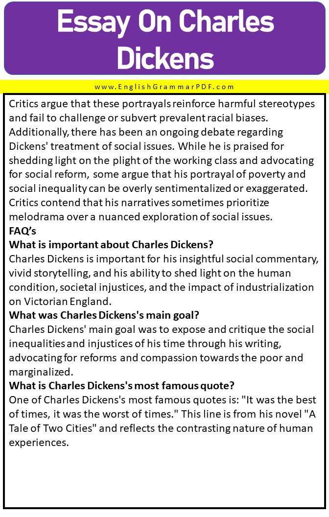essay on charles dickens 4