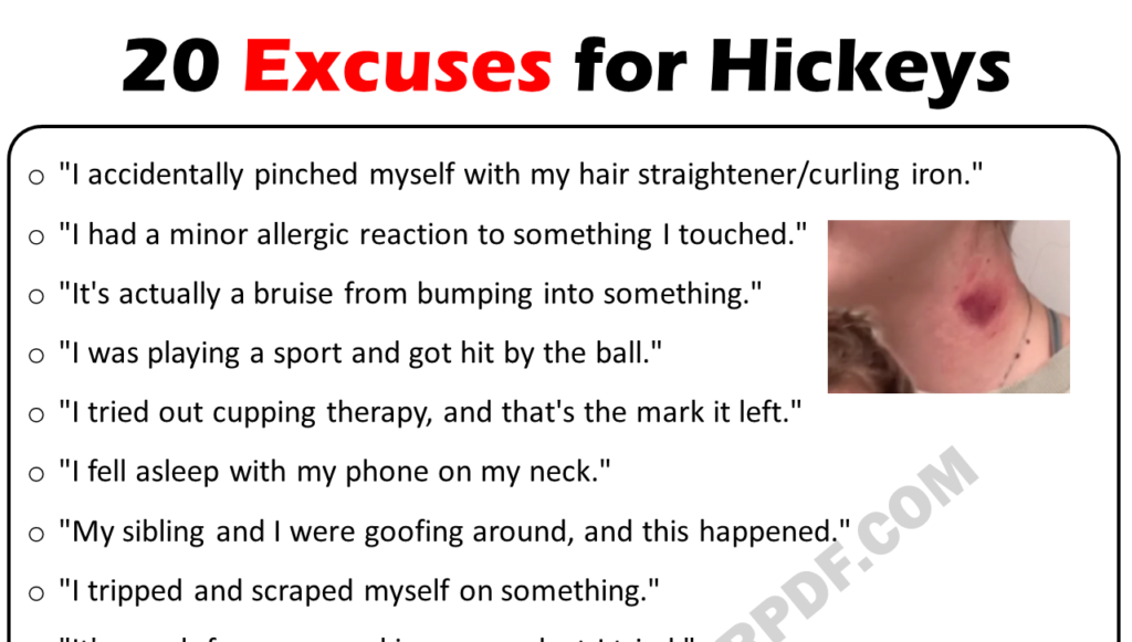 20 Best Excuses For Hickeys Copy