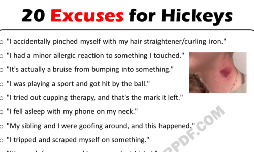 20 Best Excuses For Hickeys