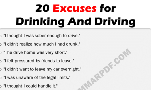 20 Excuses For Drinking And Driving