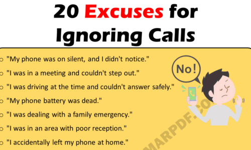 20 Excuses For Ignoring Calls