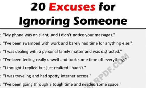 20 Excuses For Ignoring Someone