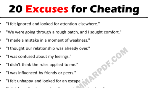 20 Best Excuses For Cheating