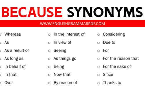 30 BECAUSE Synonym: Other Useful Words for BECAUSE