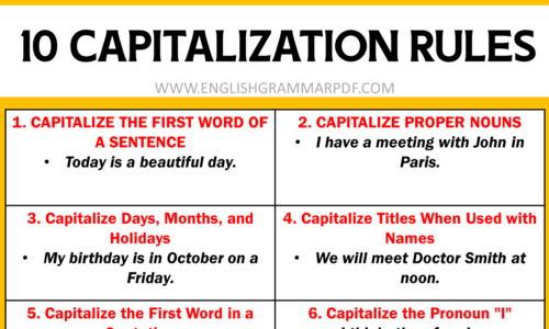 10 Important Capitalization Rules in Written English