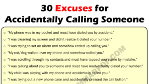 Excuses For Accidentally Calling Someone Copy