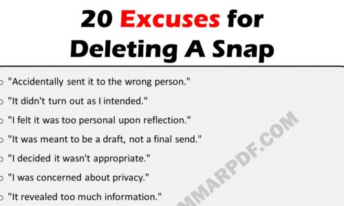 20 Excuses For Deleting A Snap