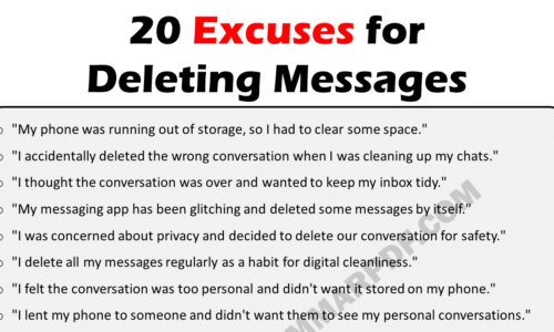 20 Excuses For Deleting Messages