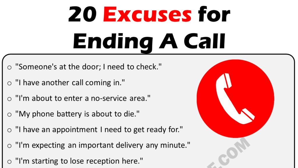 Excuses For Ending A Call Copy