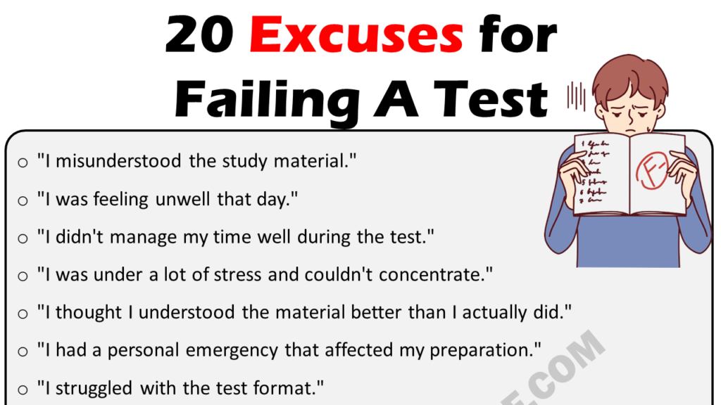 Excuses For Failing A Test Copy