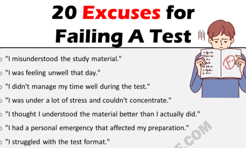 20 Best Excuses For Failing A Test