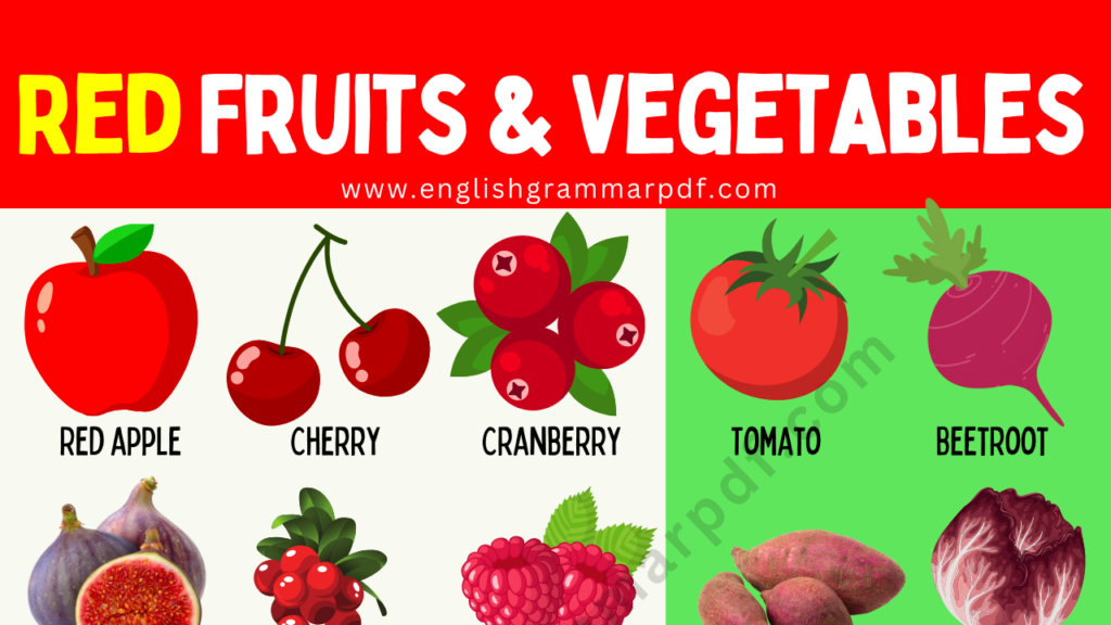 Red Fruits and Vegetables Names