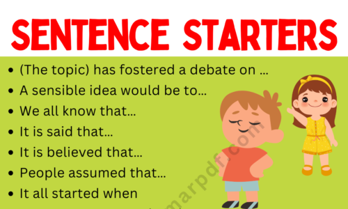 Sentence Starters: Useful Words & Phrases As Sentence Starters