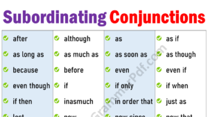 Subordinating Conjunctions