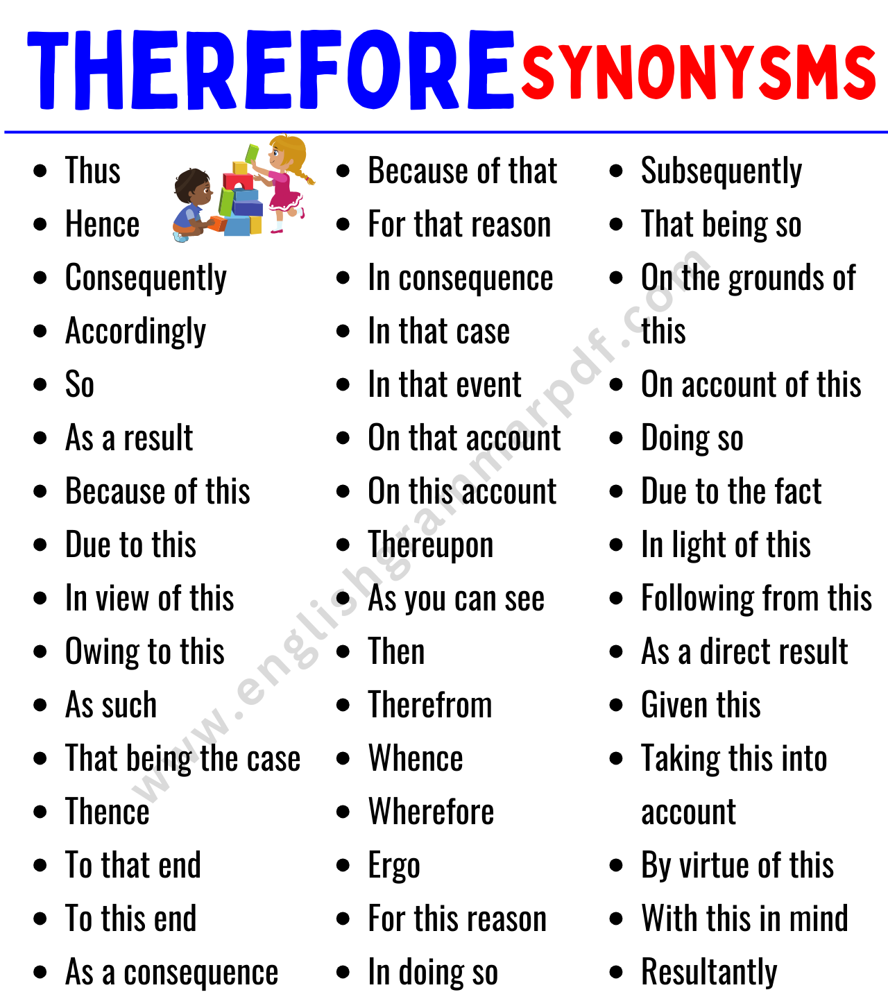 THEREFORE Synonym