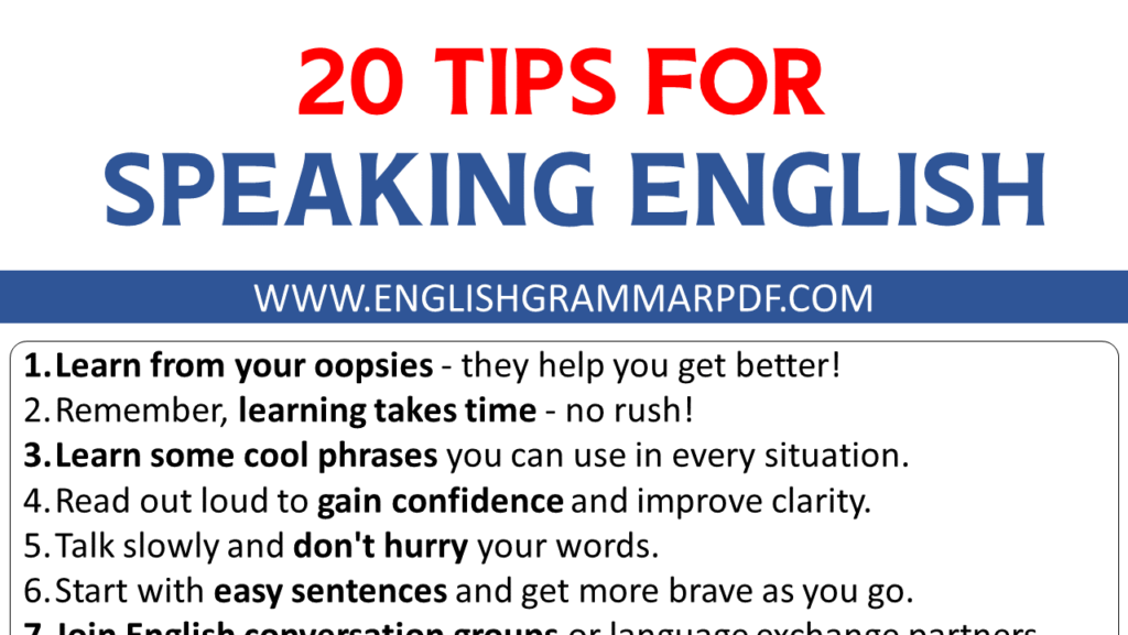 TIPS FOR SPOKEN ENGLISH Copy