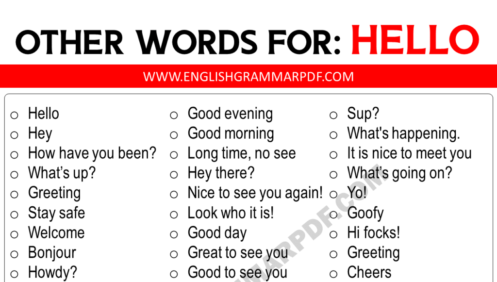 Ways to Say Hello