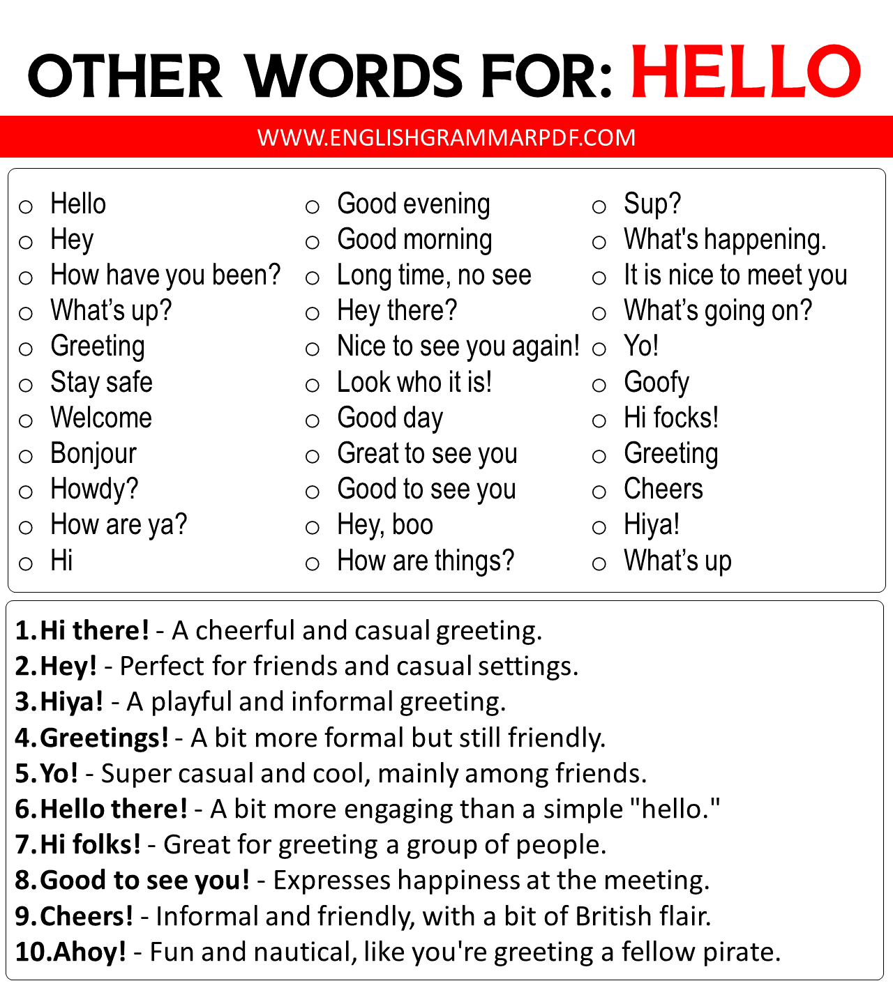 Ways to Say Hello