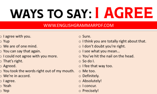 Expressions for Agreement: 100 Ways to Say “I AGREE”