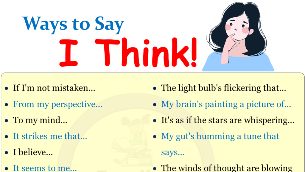 other ways to say i think