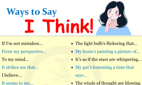 100+ Ways to say “I Think” (Formal, Creative & Informal)