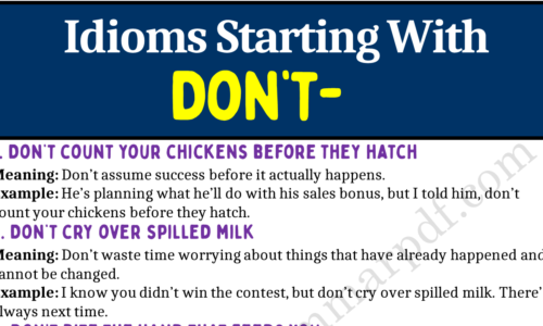 10 Idioms Starting with “DON’T”