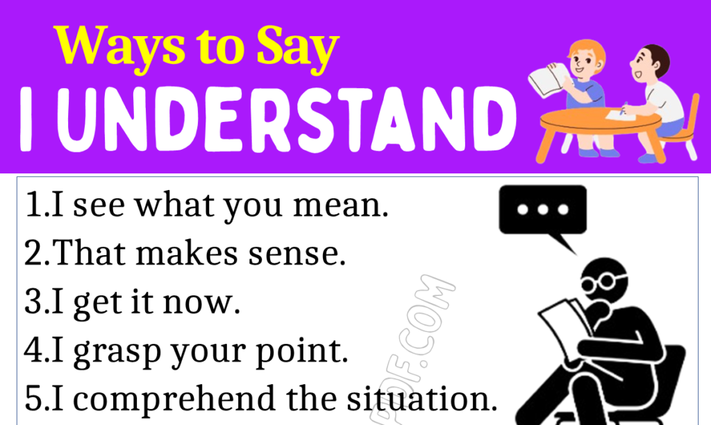 30 Ways to Say I Understand