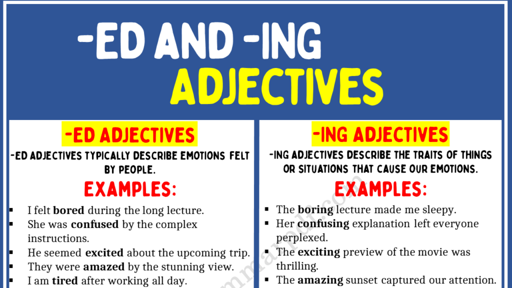 Adjectives Ending in ED and ING Copy
