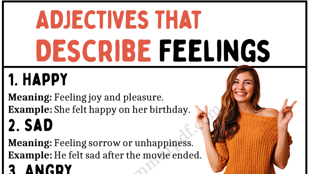 Adjectives that Describe Feelings Copy