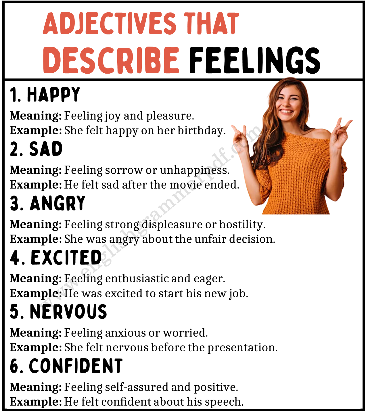 Adjectives that Describe Feelings