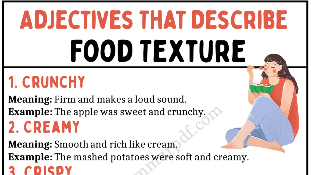 Adjectives that Describe Food Texture Copy