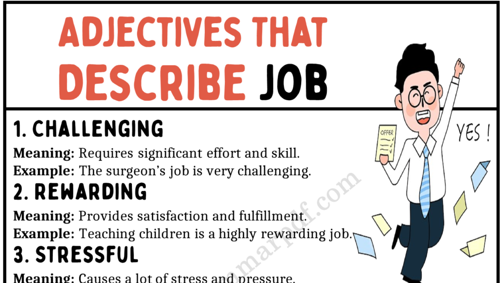 Adjectives that Describe Jobs Copy