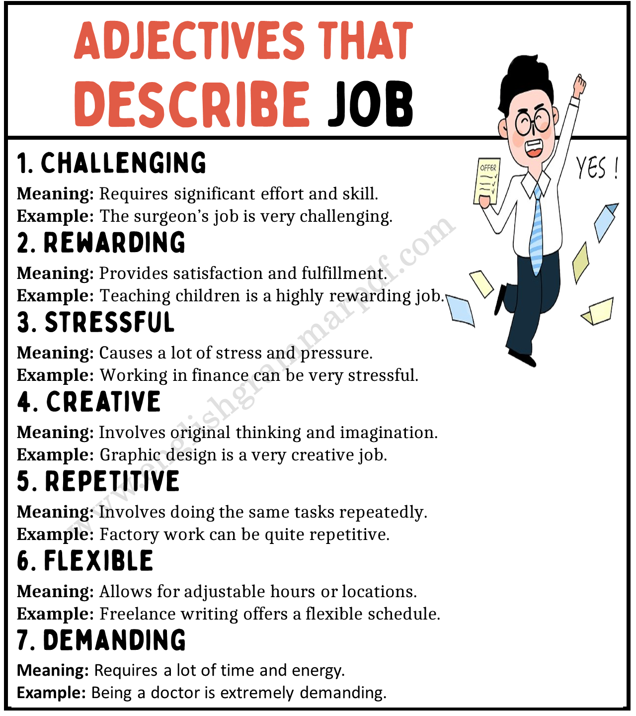 Adjectives that Describe Jobs