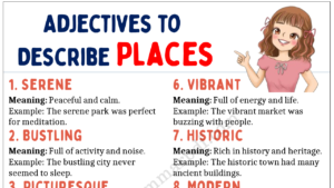 Adjectives that Describe Places Copy