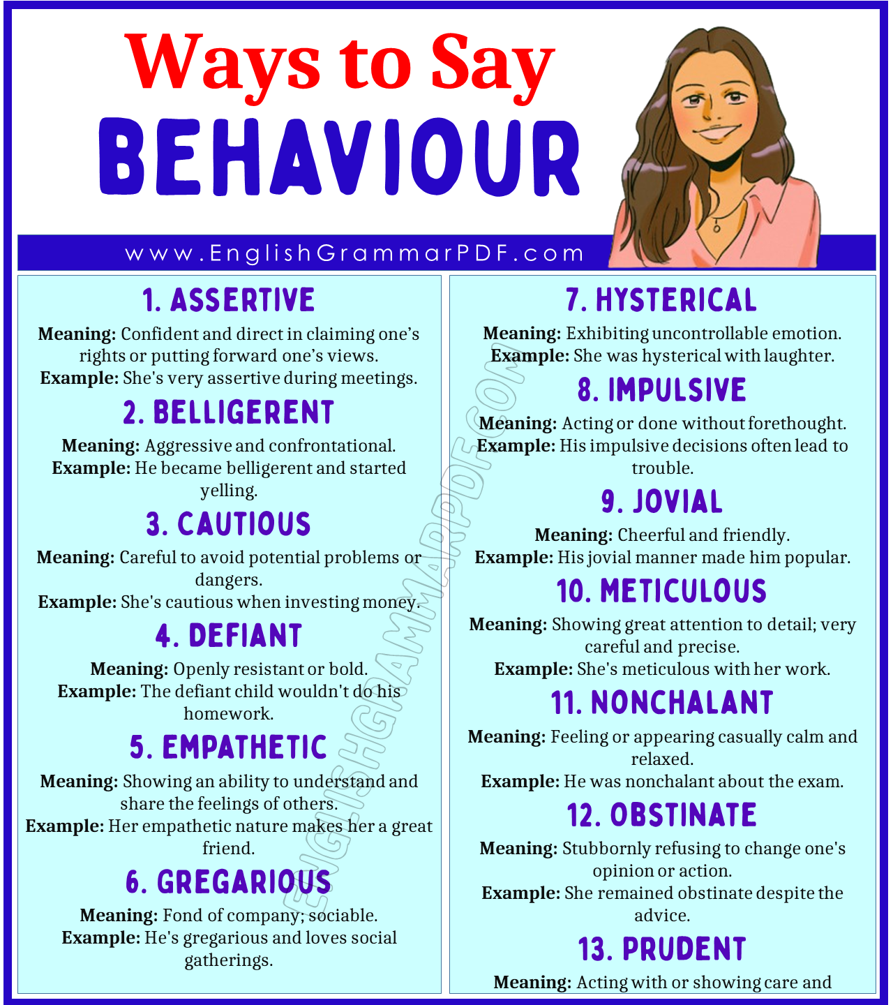 Adjectives to Describe Behavior