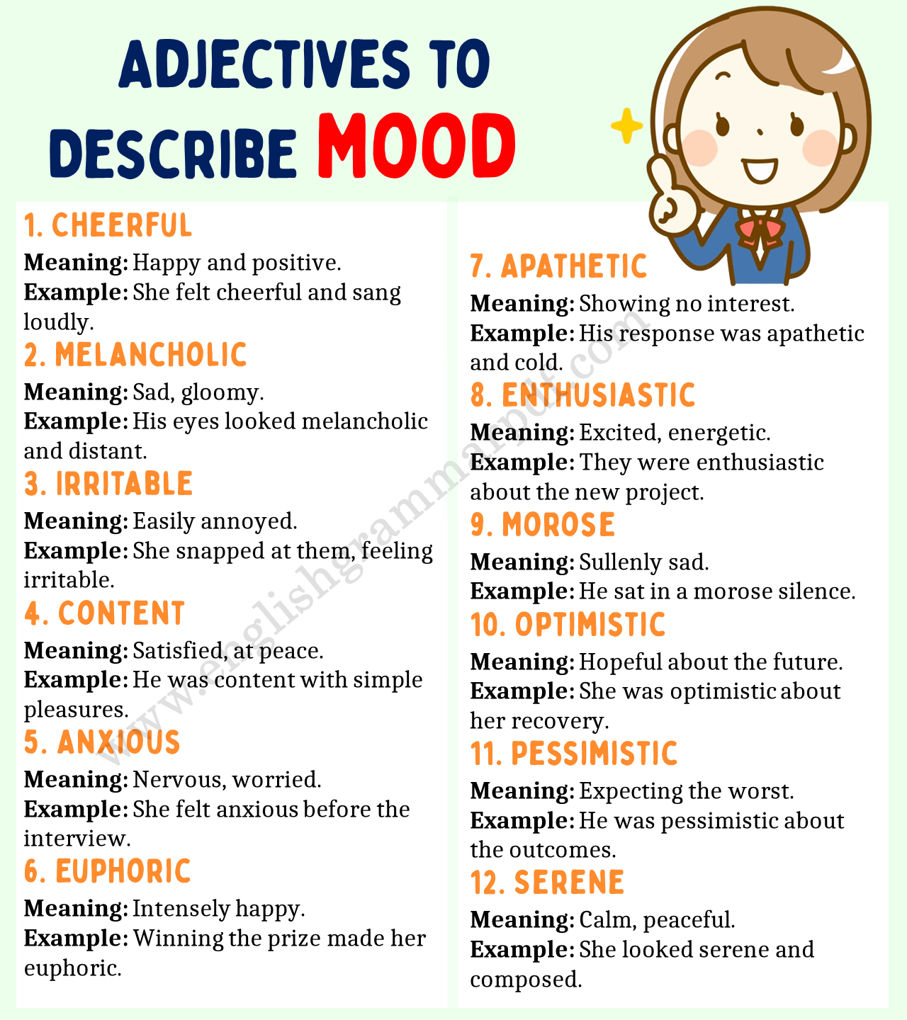 Adjectives to Describe Mood
