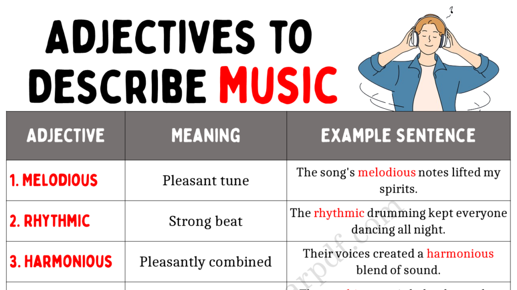 Adjectives to Describe Music Copy