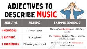 Adjectives to Describe Music Copy