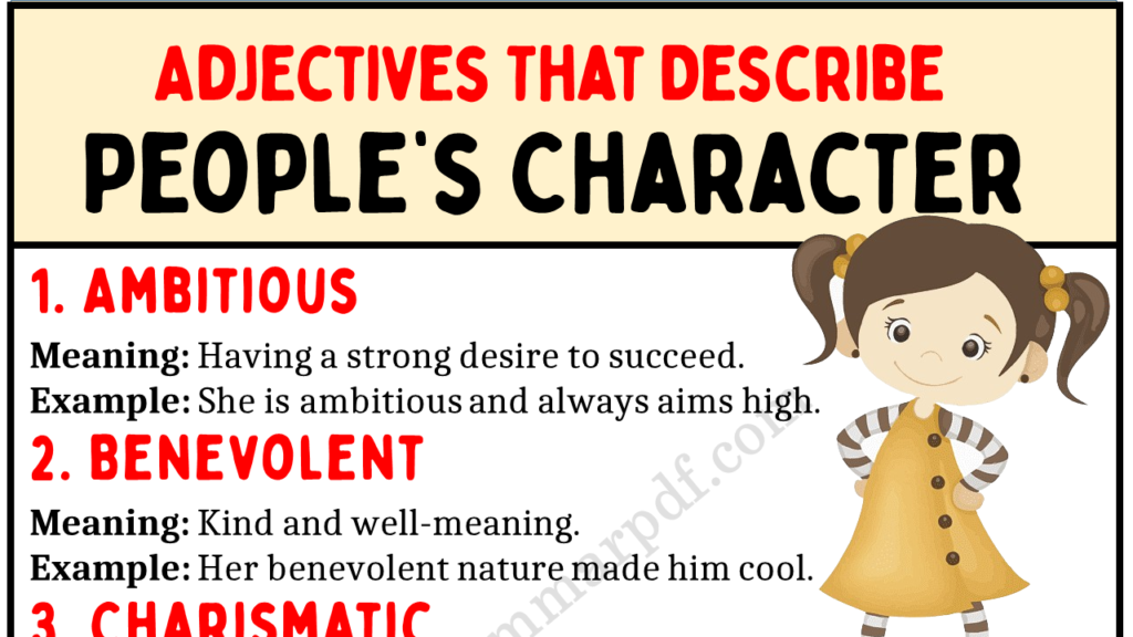 Adjectives to Describe People’s Character Copy