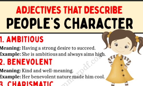 20 Adjectives to Describe People’s Character