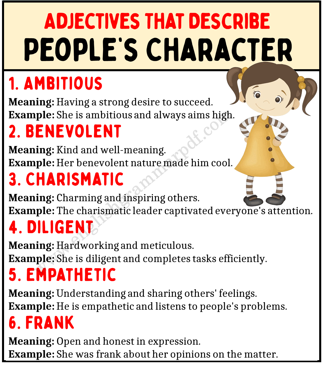 Adjectives to Describe People’s Character