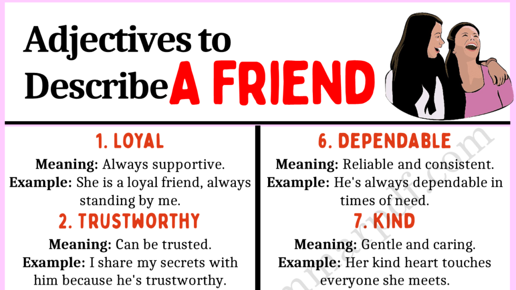 Adjectives to Describe a Friend Copy