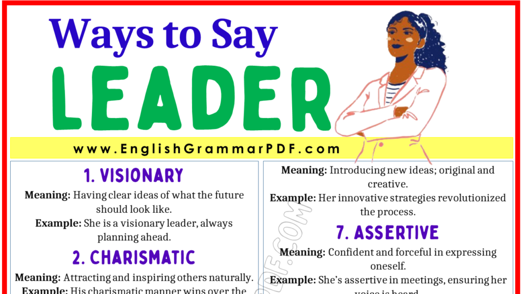 Adjectives to Describe a Leader 1