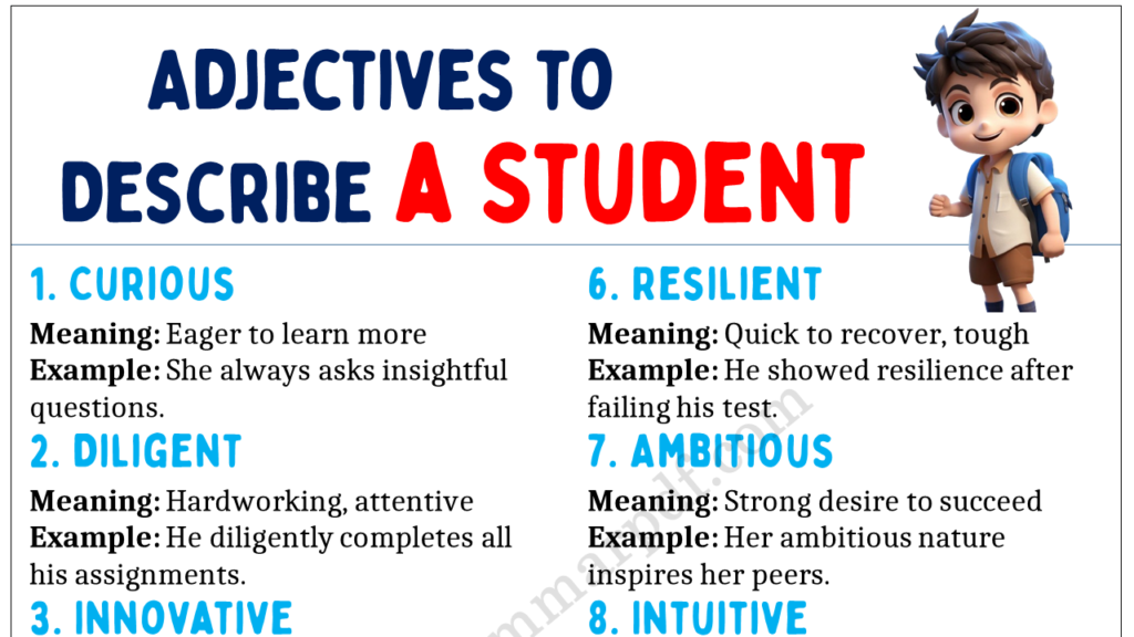 Adjectives to Describe a Student Copy