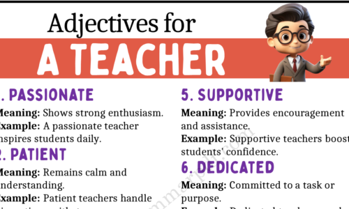 20 Adjectives to Describe a Teacher